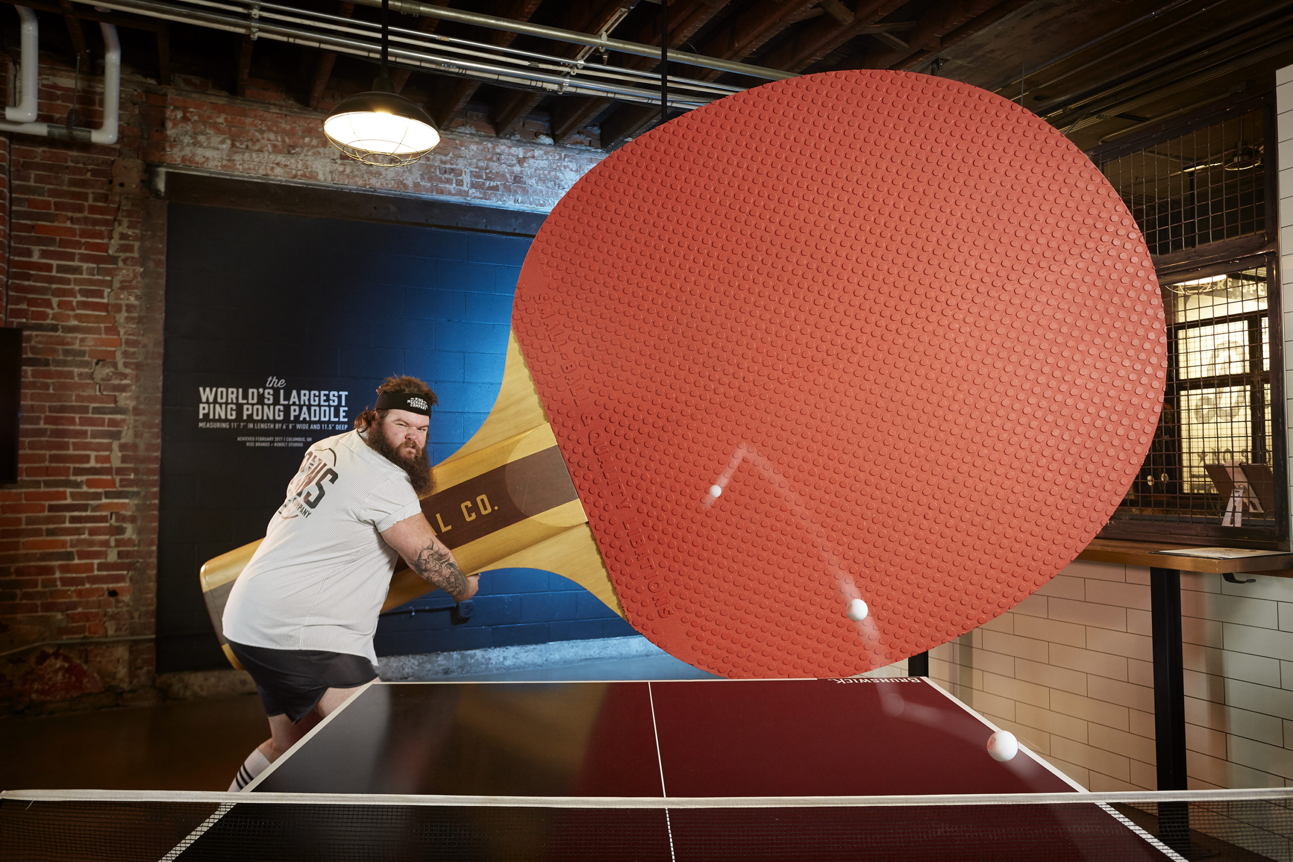 Largest Ping Pong Bat Guinness World Records 2020 Photo Credit: Kevin Scott Ramos/Guinness World Records