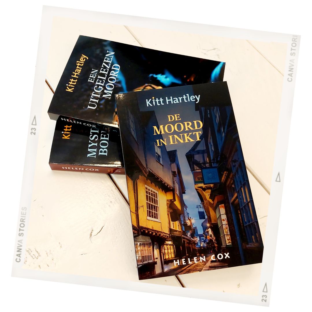 Foto van de boeken uit de Kitt Hartley-serie van Helen Cox